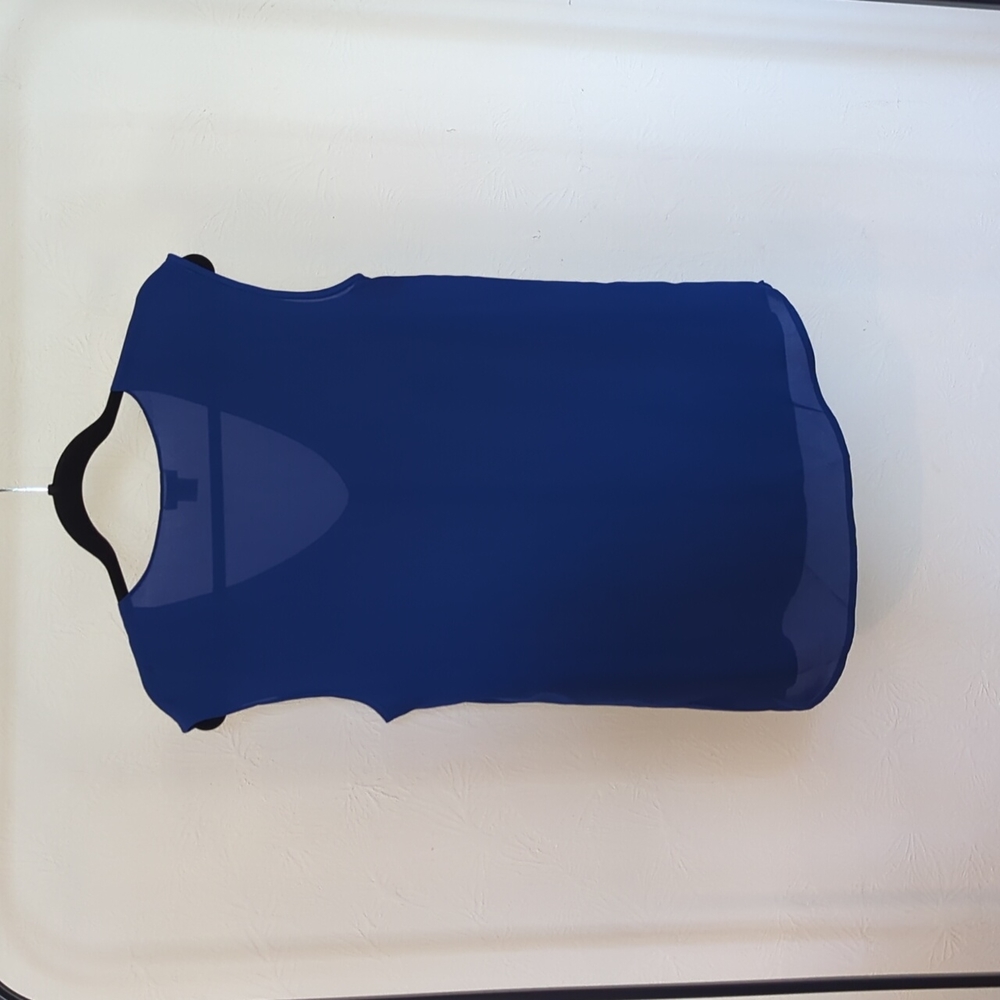 JCrew sheer Chiffon Popover Vneck Blouse Blue